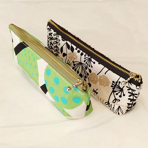 スリムなペンケース ボタニカル柄＆北欧風 全2色 ペンケース MEGUMI