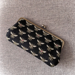 親子がま口長財布【ミナペルホネン：following day_ gray】※受注制作