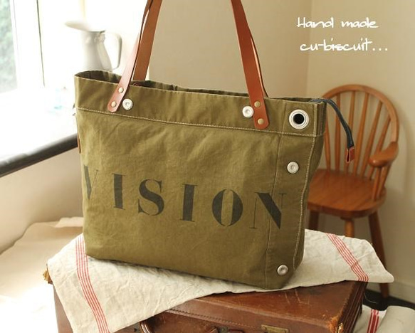 ミリタリートートバッグ＋ベルギー軍デッドストック＋テント生地