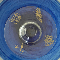 貝殻柄ガラスの小皿　 1枚目の画像