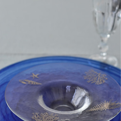貝殻柄ガラスの小皿　 4枚目の画像