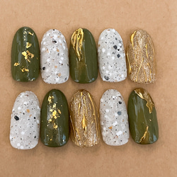 【オーダー】ネイルチップハートリボンワンホン推しネイルニュアンスno.64 オーダー】ネイルチップハートリボンワンホン推しネイル