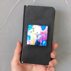 選べるカラー19色×9デザイン豊富　本革　手帳型　アートフレームスマホケース　iphone　Android　受注制作 3枚目の画像