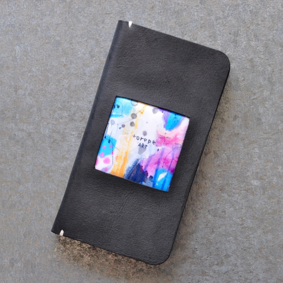 選べるカラー19色×9デザイン豊富　本革　手帳型　アートフレームスマホケース　iphone　Android　受注制作 6枚目の画像