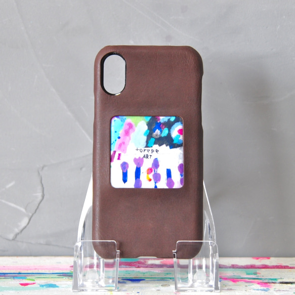 選べるカラー19色×9デザイン豊富　本革　アートフレームスマホケース　トレペ　iphone　Android　受注制作 2枚目の画像