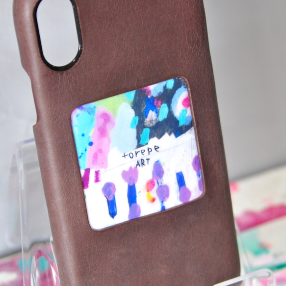 選べるカラー19色×9デザイン豊富　本革　アートフレームスマホケース　トレペ　iphone　Android　受注制作 4枚目の画像