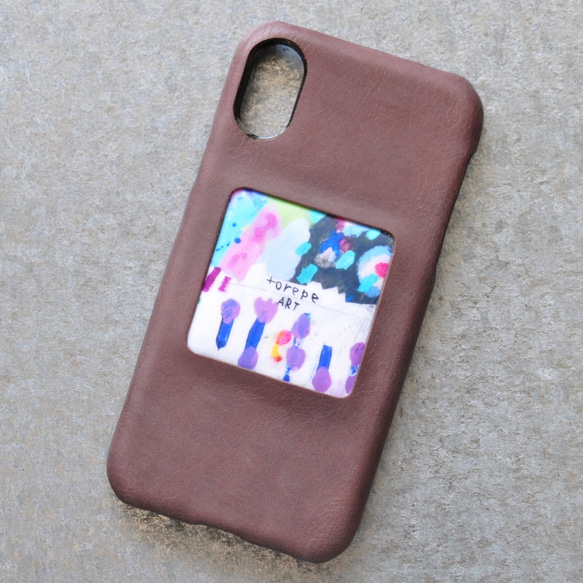 選べるカラー19色×9デザイン豊富　本革　アートフレームスマホケース　トレペ　iphone　Android　受注制作 5枚目の画像