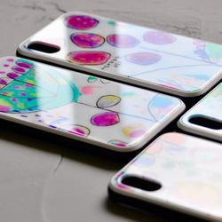 iphone　強化ガラススマホケース　torepeart　抽象画　ペイント　オリジナルデザイン　カラフル　受注制作 9枚目の画像