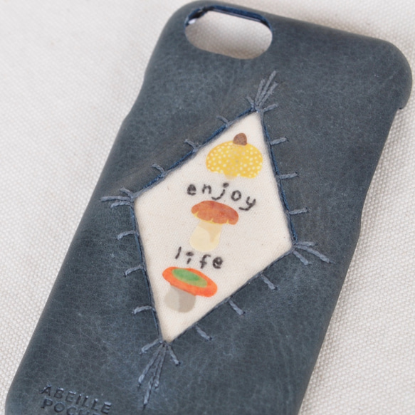 ♦️新作「コロン　ポップ」一枚革　本革スマホケース　iphone/Android（仮）皮革　レザー　受注制作 刺繍 3枚目の画像