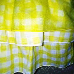 フリルいっぱいチュニック&カバーパンツ   黄色のギンガムチェック 4枚目の画像