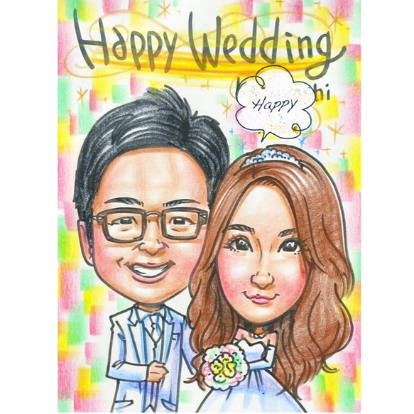 ✨可愛く飾る 似顔絵オーダー✨ウェルカムボード✨結婚式 3枚目の画像