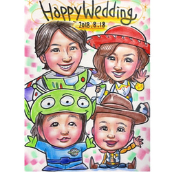 似顔絵オーダー❤️結婚式 ウェルカムボード 誕生日 記念日 還暦 お祝い 贈呈品❤️ 6枚目の画像