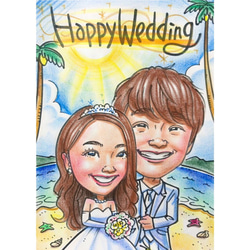 ✨プレゼント似顔絵✨結婚式 ウェルカムボード 誕生日 記念日 還暦 お祝い 贈呈品✨ 2枚目の画像