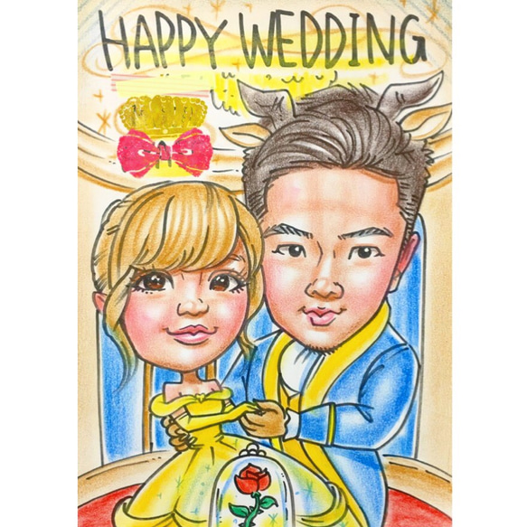 ✨プレゼント似顔絵✨結婚式 ウェルカムボード 誕生日 記念日 還暦 お祝い 贈呈品✨ 6枚目の画像