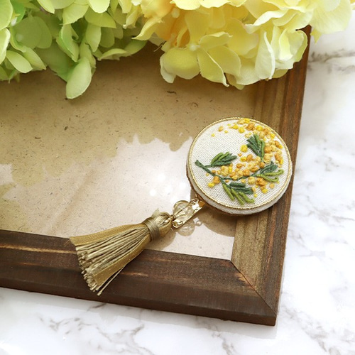 ミモザポニーフック handmade-202106-036 ポニーフック・ヘアカフス