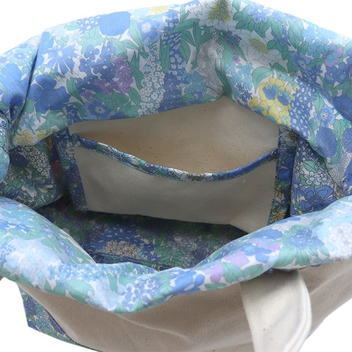 帆布とリバティプリントの巾着トートバッグ handmade-202106-031 巾着