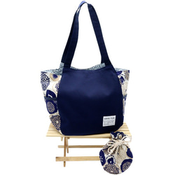 帆布とリバティプリントの巾着トートバッグ handmade-202106-031 巾着