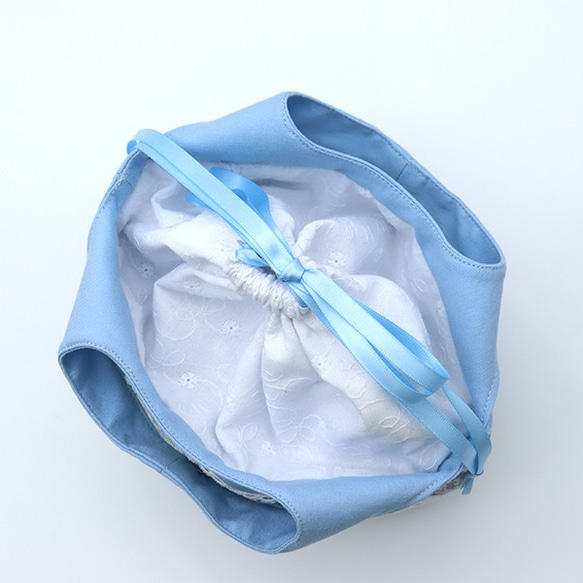 リバティのころんと丸い巾着ポーチ（Sサイズ）　handmade-202109-004 5枚目の画像