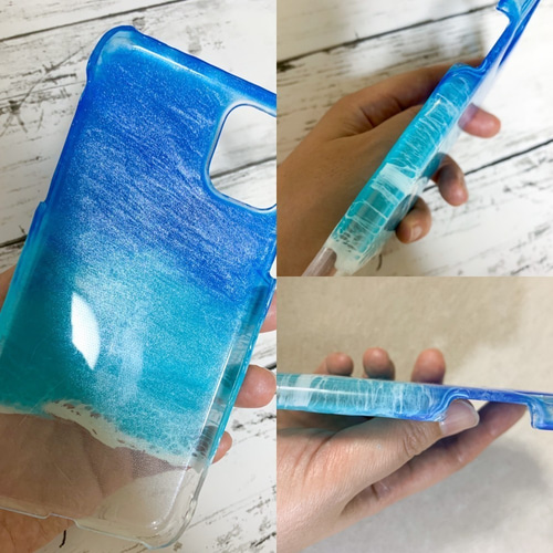 海と白波のスマホケースforiPhone iPhoneケース・カバー 花と海と hana
