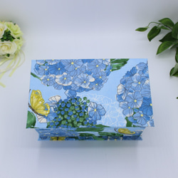 ＜再販＞Moda　カルトナージュ♪　オシャレなマスクボックス（ COTTAGE BLEU/紫陽花　ライトブルー） 3枚目の画像