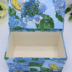 ＜再販＞紫陽花！　カルトナージュ♪　オシャレなマスクボックス（ COTTAGE BLEU/紫陽花　ライトブルー） 5枚目の画像