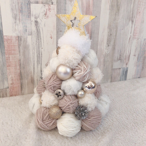 【販売済】毛糸玉リース★クリスマス 販売済】毛糸玉リース☆クリスマス クラフト 手作り リース キットの