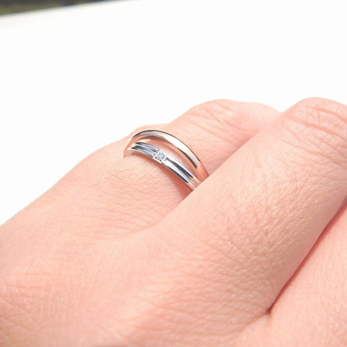 正規店仕入れの 名入れOK＊クリスタルクロス ペアリング ステンレス 結婚指輪 アクセサリー