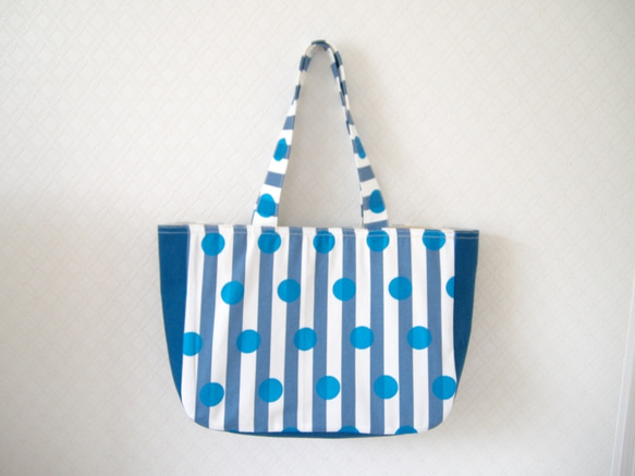 kadomaru tote / stripe blue 2枚目の画像