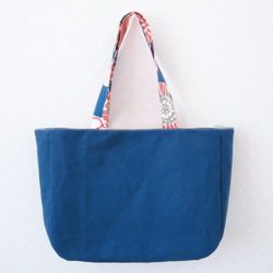 kadomaru pocket tote / blue flower 2枚目の画像