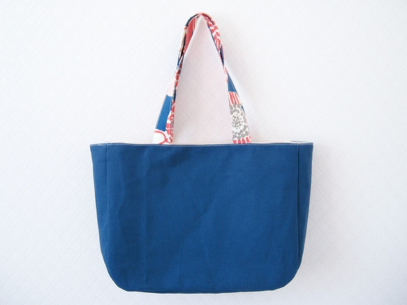 kadomaru pocket tote / blue flower 2枚目の画像