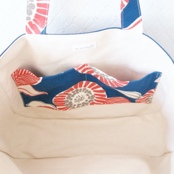 kadomaru pocket tote / blue flower 3枚目の画像