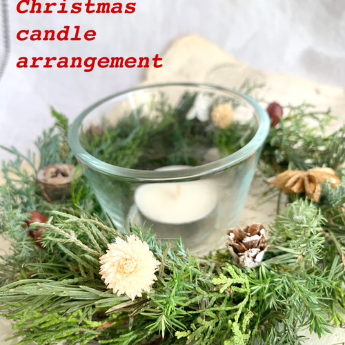 もみの木の香りがするクリスマスキャンドルリース リース k.kaorio