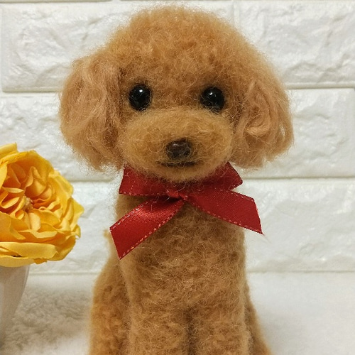 羊毛フェルト　獅子舞犬　トイプードル⑥ 2体注文専用】【受注製作】♡羊毛フェルト トイプードル ミニ