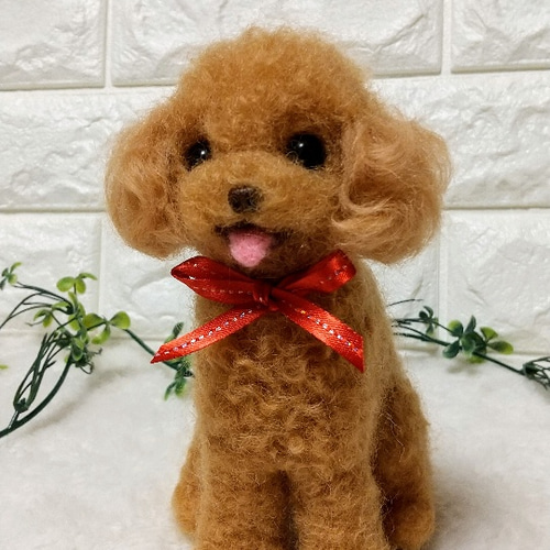 ご専用ページ♡羊毛フェルト 犬 トイプードル レッド 笑顔の