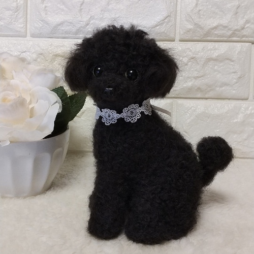 羊毛フェルトトイプードルブラック