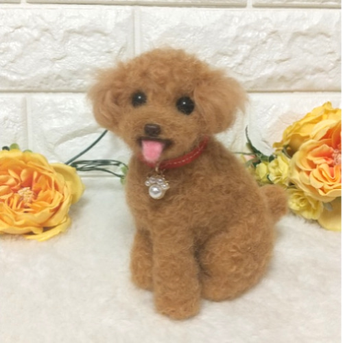 羊毛フェルト トイプードル レッド / 笑顔のプードルちゃん 羊毛 