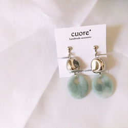 silver×mint blue pierce 4枚目の画像