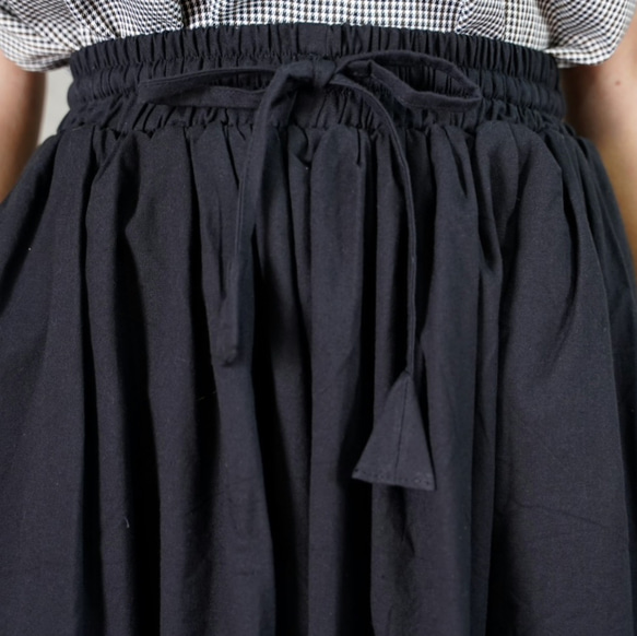 《合わせやすい♬》プレーン　フレアー　ロング　スカート　ブラック　 10枚目の画像