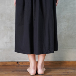 《合わせやすい♬》プレーン　フレアー　ロング　スカート　ブラック　 8枚目の画像