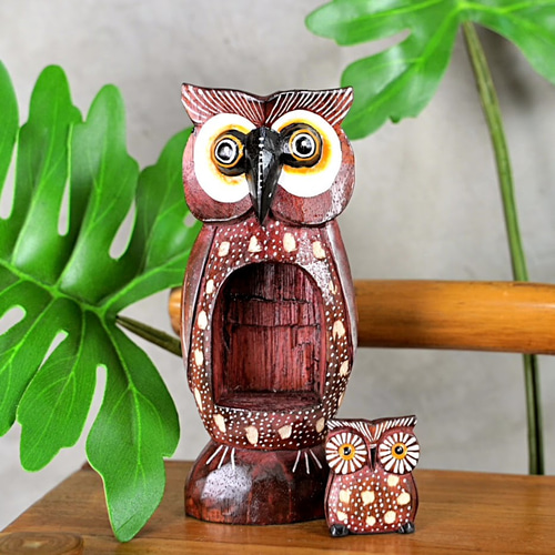 木彫りのふくろうさん◎ 手作りの製品を購入品