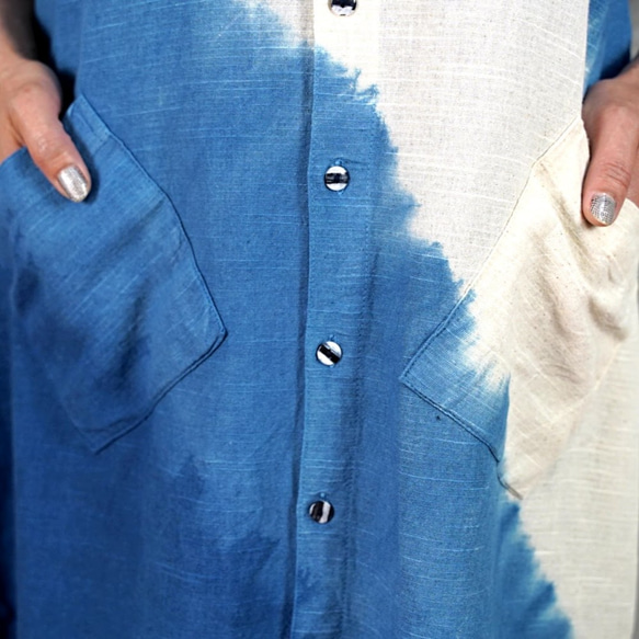 さらっと羽織れる綿100％*ロングシャツ　ワンピース 10枚目の画像