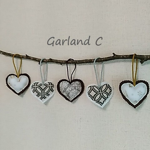 ハートのオーナメント♥5個入り クリスマス ガーランド 和モダン