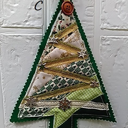 北欧風パッチワーク オーナメント クリスマスツリー タペストリー