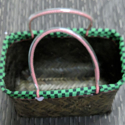 竹編み市場かご（老舗畳屋さん畳縁張） #きめつのやいば調 2枚目の画像