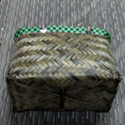 竹編み市場かご（老舗畳屋さん畳縁張） #きめつのやいば調 3枚目の画像