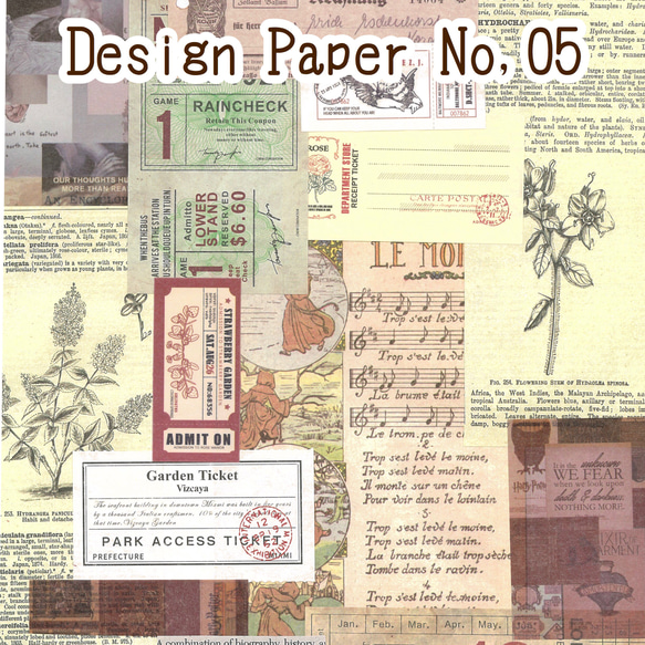 Design Paper デザインペーパー No,05(15枚入) 1枚目の画像