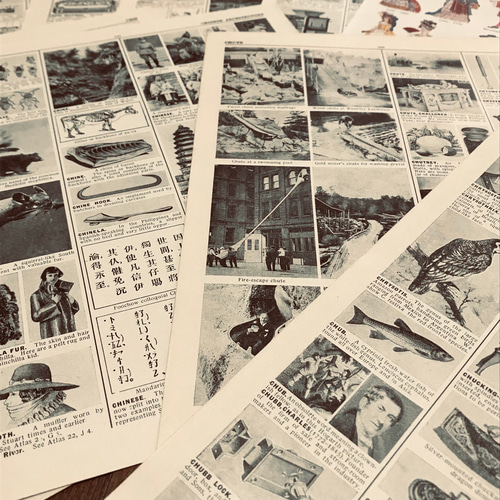 洋書切り離し「I・SEE・ALL」30枚 コラージュ素材に その他素材 包み屋