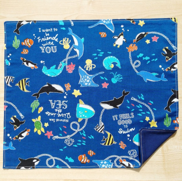 【order】海の生き物　2025 ランチョンマット　名入れ　サイズオーダー サイズ変更・名入れ可能〉海の生き物2025verランチョンマット