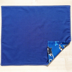 30×35 海 の 生き物 × 紺 ブロード ランチョンマット[再販] 2枚目の画像