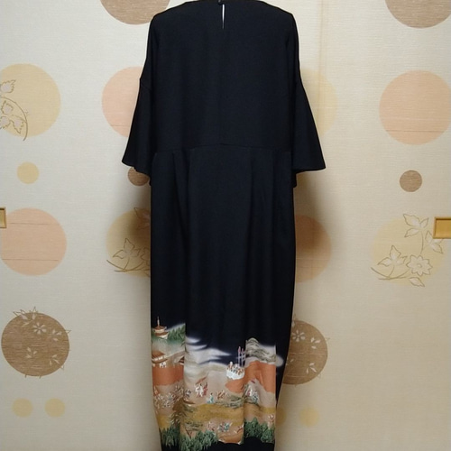 美品  着物リメイク留袖シルクワンピース 新郎新婦母ドレス 結婚式 卒 スーツ・フォーマル・ドレス